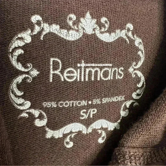 Reitmans Sweatshirt Hooded 1/2 Sleeves Brown Size Small - Picture 9 of 16